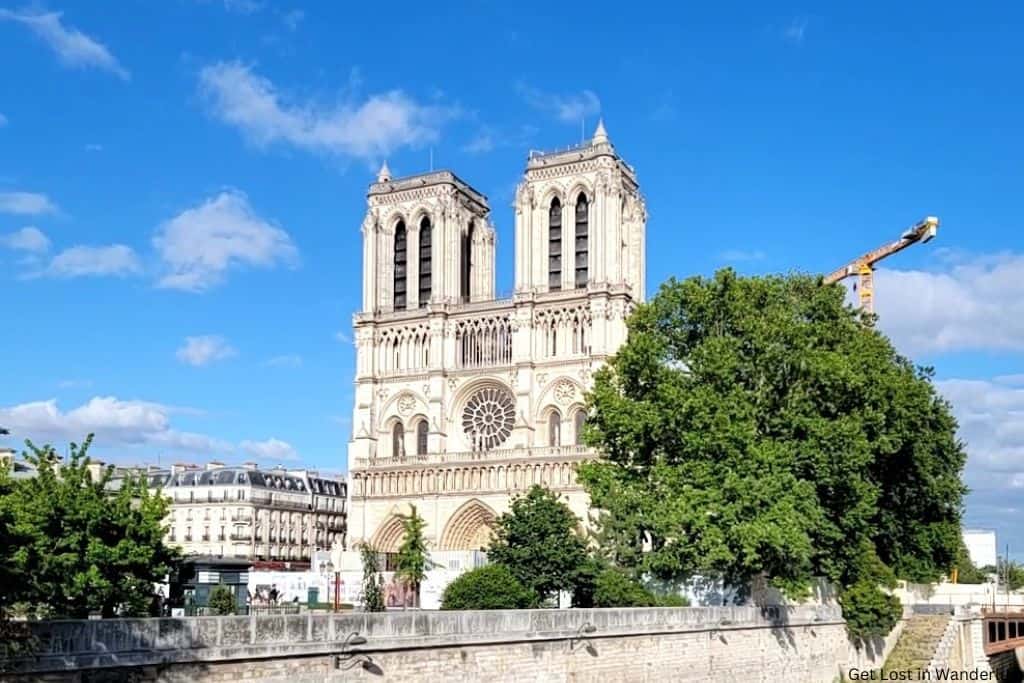 The Notre Dame Cathedral, featuring the two towers.