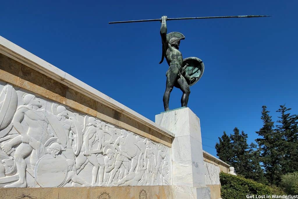 Leonidas Monument, one of the must-visit stops along the drive from Delphi to Meteora