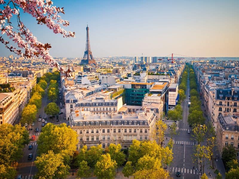 Paris with the Eiffel Tower in the background