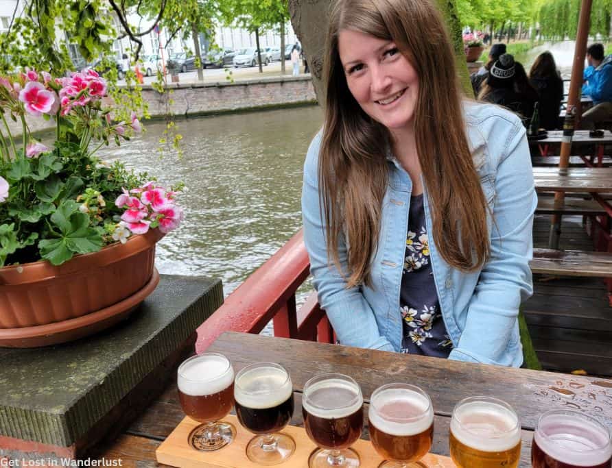 Me trying some famous Belgian beer while in Bruges