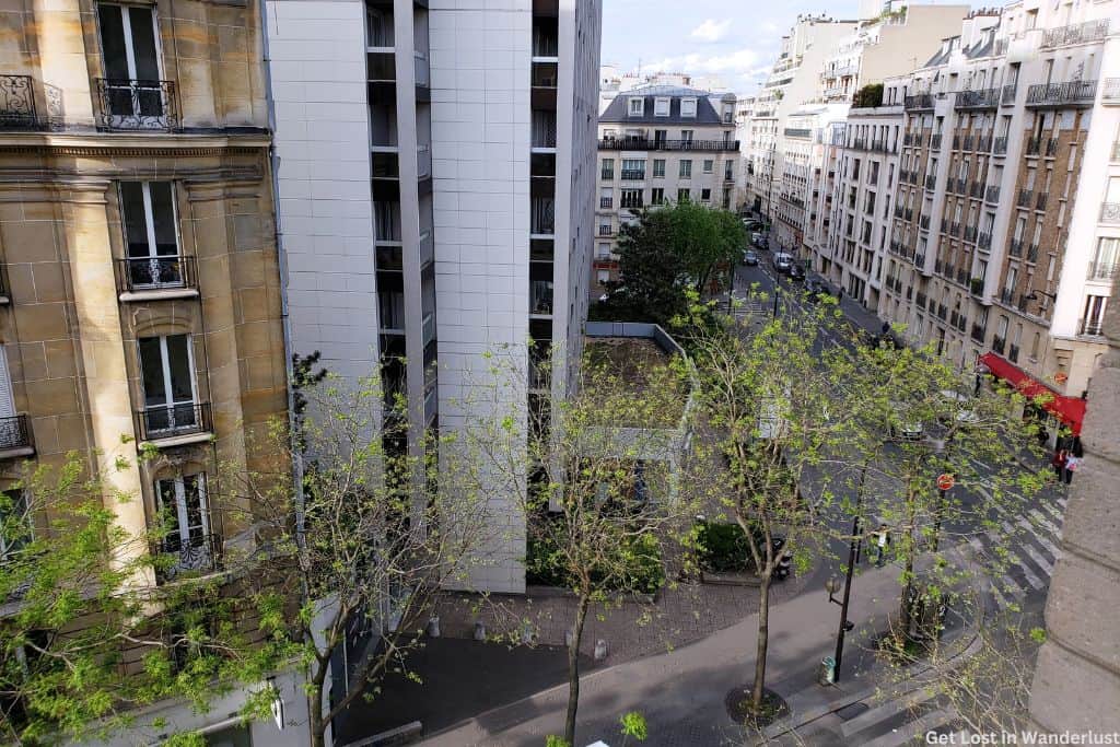 View of a street in the 15th arrondissement in Paris, a safe residential neighborhood.