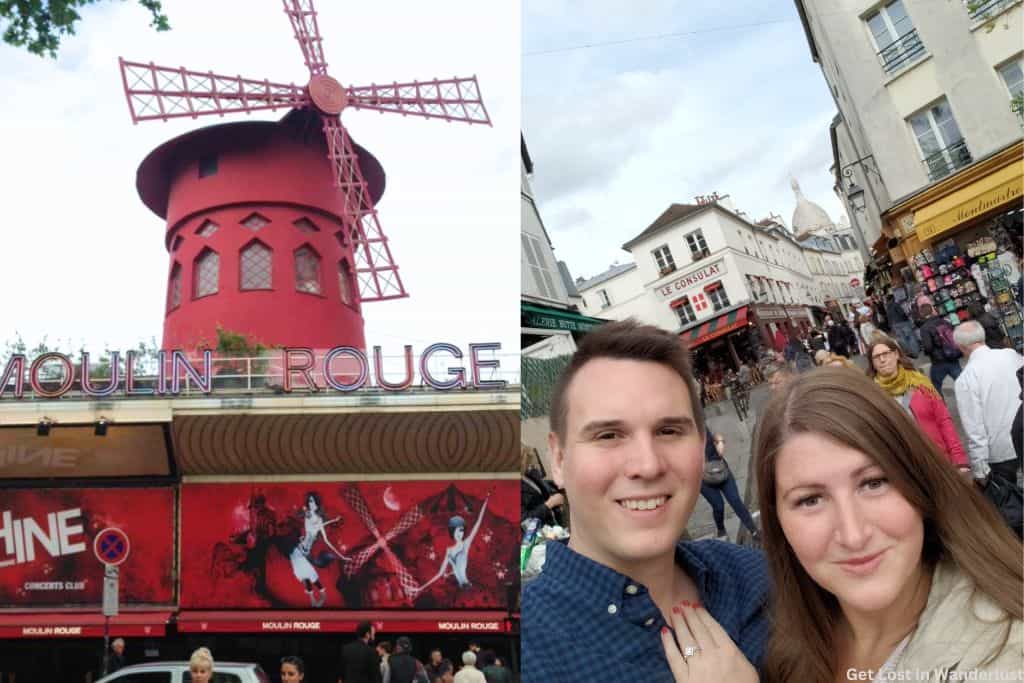 Us on a date night in Paris at the Moulin Rouge