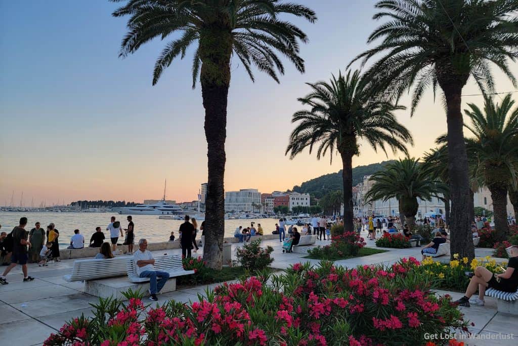 Split Riva Promenade at sunset