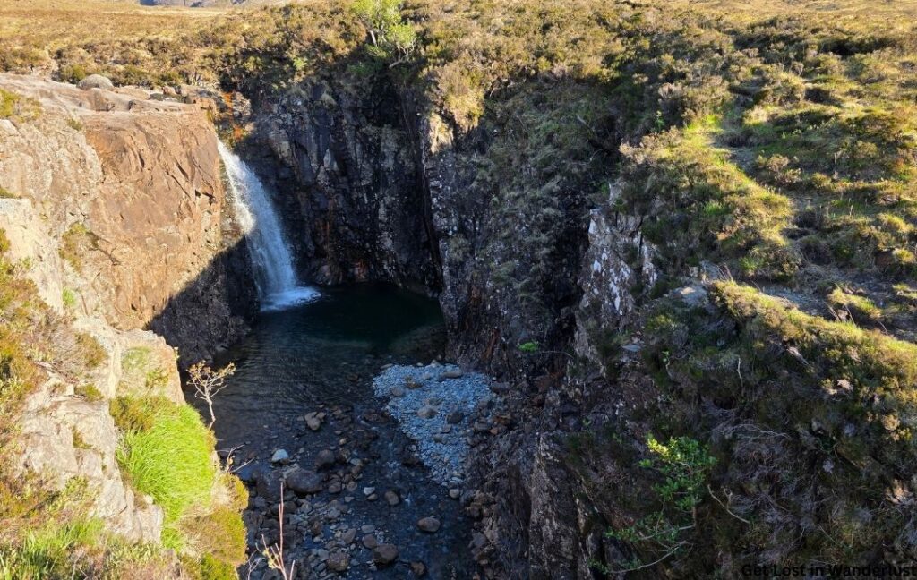 A small waterfall at the Fairy Pools