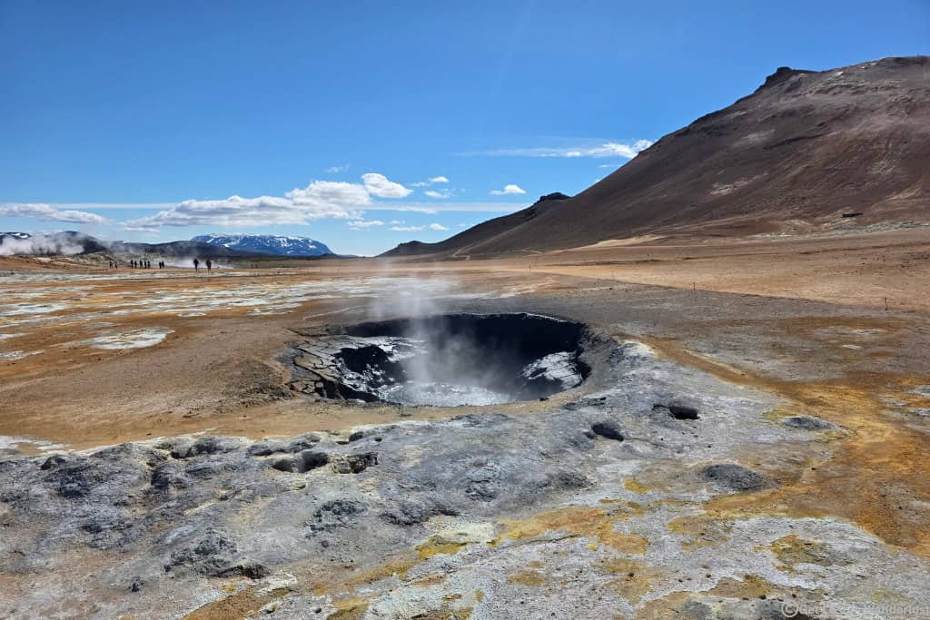 Steam vent at Hverir Geothermal Area near Lake Mývatn, one of North Iceland's most unique geothermal landscapes.