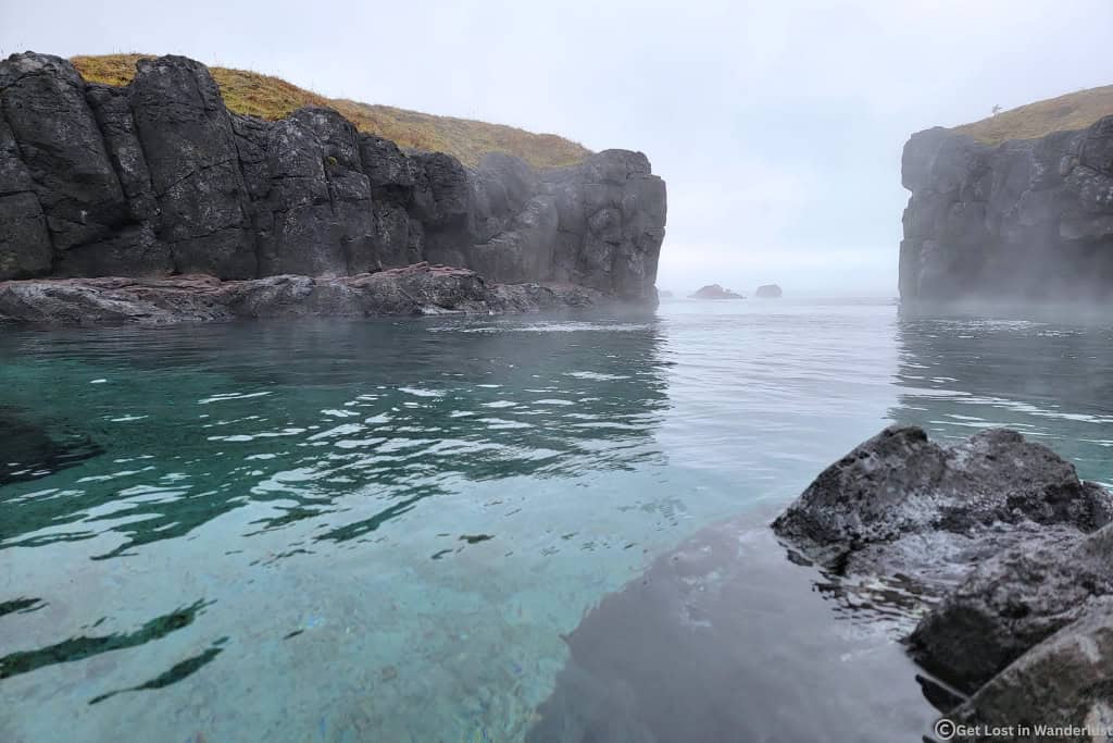 Sky Lagoon, one of the best lagoons to visit on a Ring Road trip in Iceland.